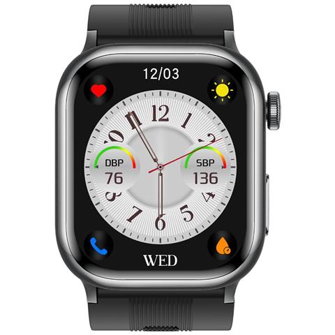 Smartwatch Per La Salute Con Misurazione Della Pressione Sanguigna E Ecg, Compatibile Con Smartphone Black - Foto 2