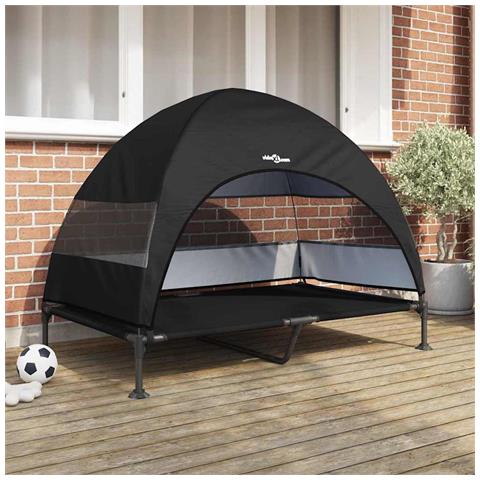 Letto per Cani Elevato Nero 127 x 81 x 108 cm Tessuto e acciaio - Foto 2