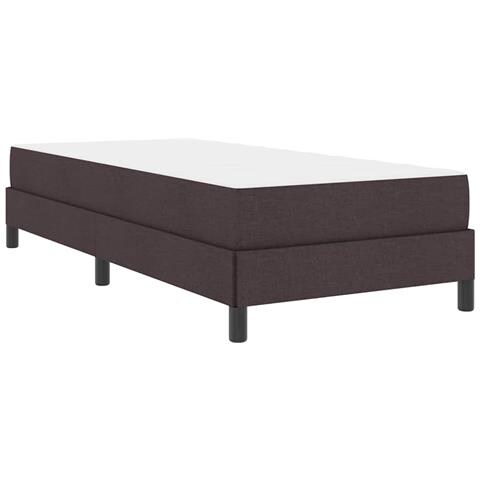 Letto a molle con materasso Marrone scuro 90 x 190 cm Tessuto - Foto 1