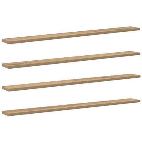 Scaffale 4 pcs Marrone 100 x 10 x 1.5 cm Legno multistrato - Foto 1