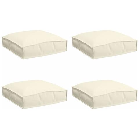 Cuscino per seduta pallet 4 pcs Crema 40 x 40 x 8 cm - Foto 1