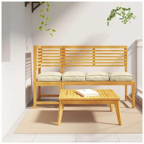 Cuscino per seduta pallet 4 pcs Crema 40 x 40 x 8 cm - Foto 2