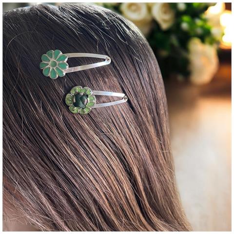 Confezione Da 10 Fermagli Per Capelli A Forma Di Rana Con Fiore Laccato - Foto 2