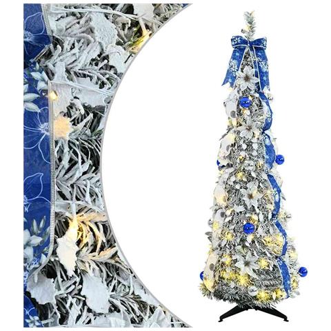 Albero di Natale artificiale con 100 LED Bianco 150 cm PVC - Foto 1