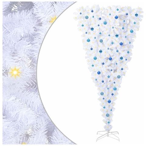 Albero di Natale artificiale Bianco 240 cm PVC e Acciaio - Foto 1
