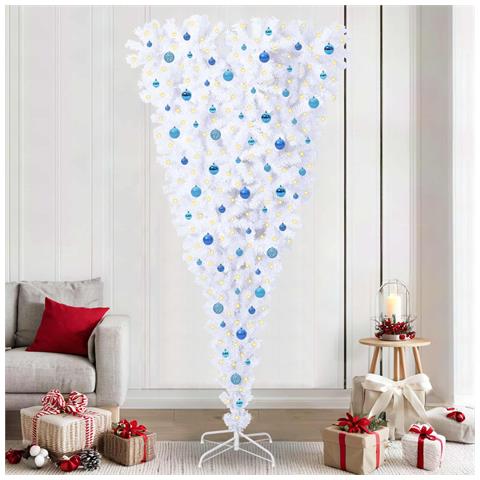 Albero di Natale artificiale Bianco 240 cm PVC e Acciaio - Foto 2