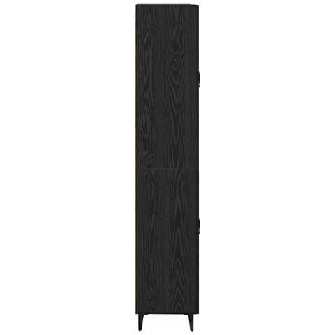 Credenza Rovere Nero 69,5 x 34 x 180 cm Legno multistrato - Foto 9