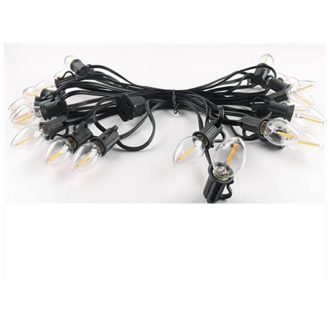Catena Luminosa C7 Trasparente 15m, 220v, Attacco E12, Collegabile, Ip44 Impermeabile Per Halloween, Feste, Giardino - Foto 1