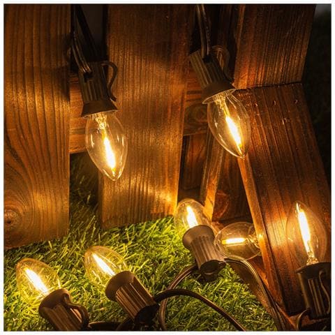 Catena Luminosa C7 Trasparente 15m, 220v, Attacco E12, Collegabile, Ip44 Impermeabile Per Halloween, Feste, Giardino - Foto 7