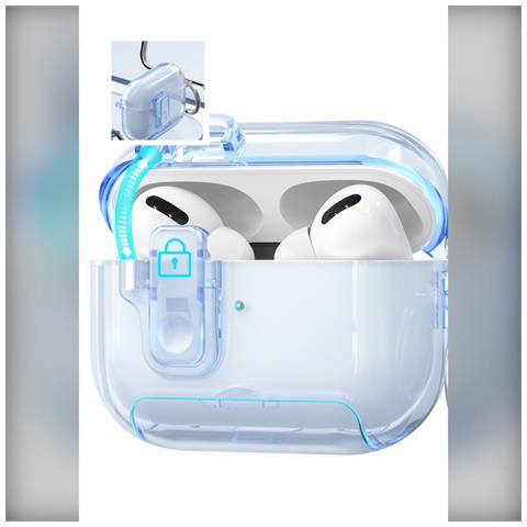 Custodia In Tpu Blu Traslucido Compatibile Con Airpods 4: Antiurto, Protezione Completa E Funzione Di Supporto - Foto 2