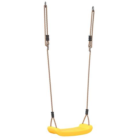 Seggiolino Altalena per Bambini Singolo Corda Regolabile Giallo - Foto 1