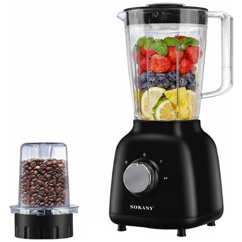 Frullatore Multifunzione 2 In 1 500 W 1,6 L Con Tritatutto, Nero - Foto 2