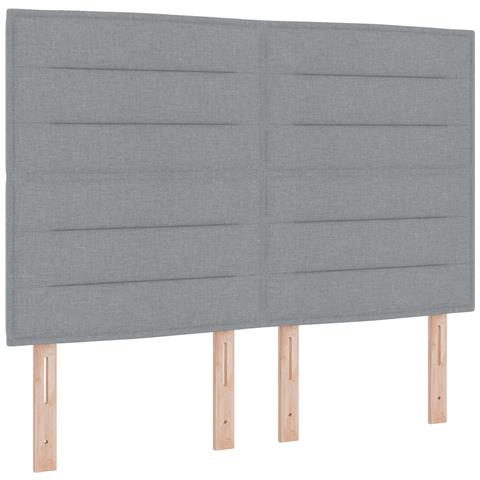 Testiera LED con testiera Grigio chiaro 144 cm Poliestere - Foto 1