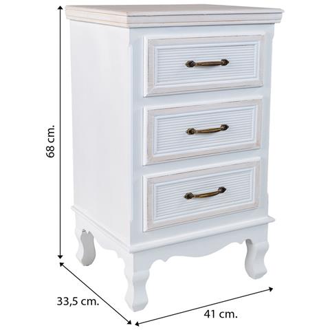 Comodino In Legno Bianco 40x29x42 - Foto 8