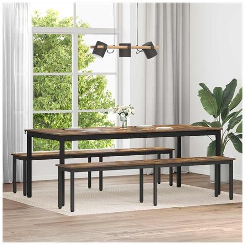panchina Quercia Fumosa 200 x 35 x 45 cm Legno multistrato - Foto 2