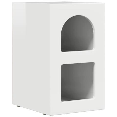 Comodino Bianco Lucido 29,5 x 33,5 x 50 cm Legno multistrato - Foto 1