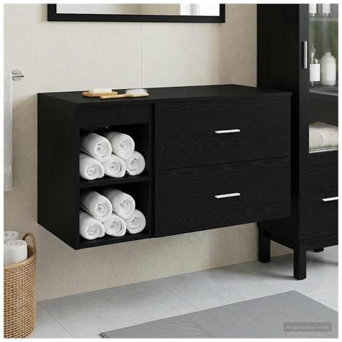 Set di mobili per il bagno 2 pcs Rovere Nero - Foto 2
