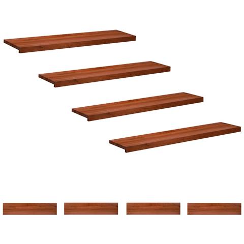 Tappeti per scale 8 pz 110 x 25 x 2 cm Marrone - Foto 1