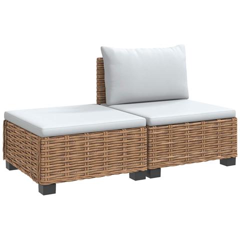2 pz Set Lounge in Rattan con Cuscini GENDT Rattan naturale - Foto 1
