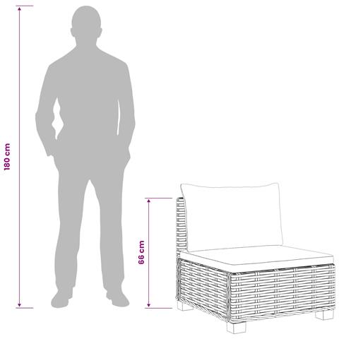2 pz Set Lounge in Rattan con Cuscini GENDT Rattan naturale - Foto 9