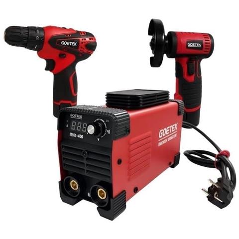 Set Saldatrice Inverter 400A MMA IGBT + Mini Avvitatore + Mini Smerigliatrice - Foto 1