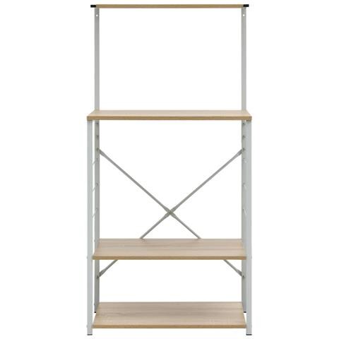 Mobile Microonde Bianco Rovere 60x39,6x123cm Legno Multistrato - Foto 7
