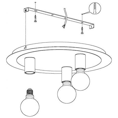 Passano Lampada Da Soffitto 4 W, Weiss, Gold - Foto 3