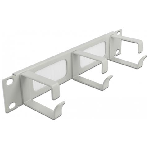 Delock Striscia A Spazzola Per Gestione Cavi Da 10"" Con 3 Staffe 1 He Grigio - Foto 1