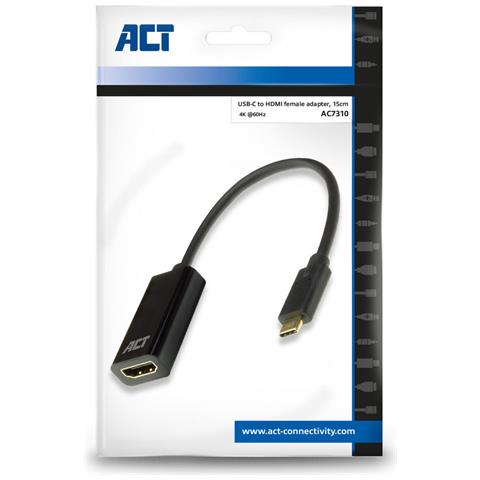 AC7310 cavo e adattatore video 0,15 m USB tipo-C HDMI tipo A (Standard) Nero - Foto 4