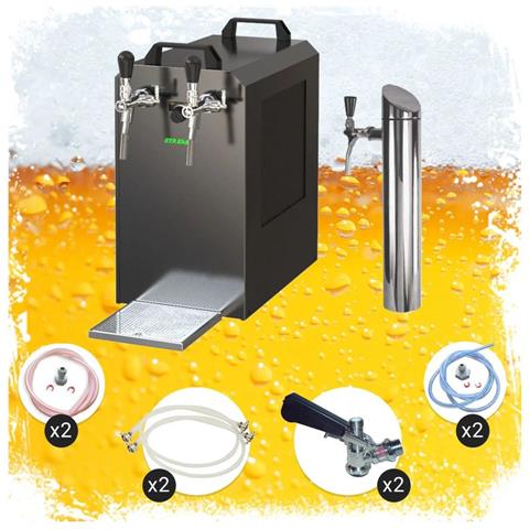 Set Completo - Spillatore Birra Con Pompa A Membrana - Stream 80k Dispenser Birra Macchina Per Birra 2-linee 90 Litri /h Keg Senza Keg 2 Senza - Foto 5