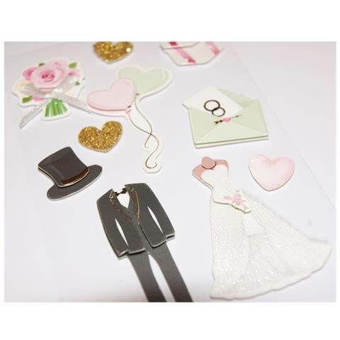 Adesivi In Rilievo Con Oro E Glitter - Matrimonio Perfetto! - Foto 1