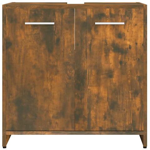 Armadietto Bagno Rovere Fumo 60x33x60 Cm In Legno Multistrato - Foto 2
