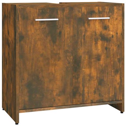 Armadietto Bagno Rovere Fumo 60x33x60 Cm In Legno Multistrato - Foto 1