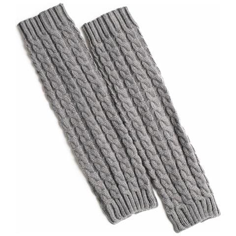 Calze Invernali Calde Lavorate A Maglia Scaldamuscoli 1 Paio Grigio - Foto 1
