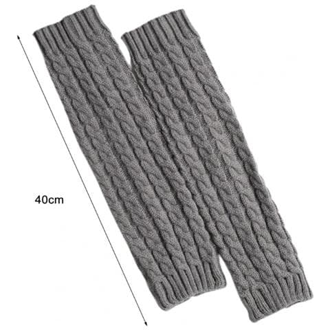 Calze Invernali Calde Lavorate A Maglia Scaldamuscoli 1 Paio Grigio - Foto 2
