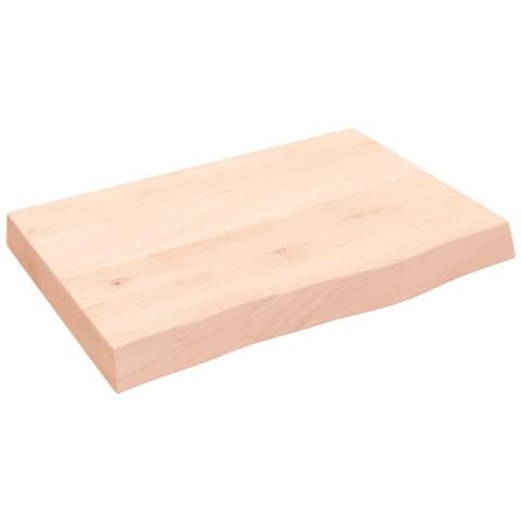 Piano Bagno 60x40x (2-6) cm in Legno Massello Non Trattato - Foto 1