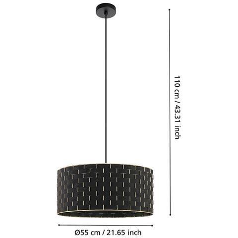 Lampadario Moderno Marasales 1 Luce Acciaio Nero - Foto 2