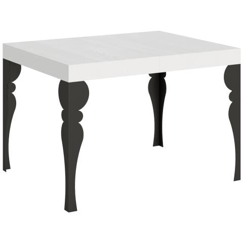Tavolo Allungabile 70x110/194 Cm Paxon Telaio Antracite - Bianco Frassino - Foto 1