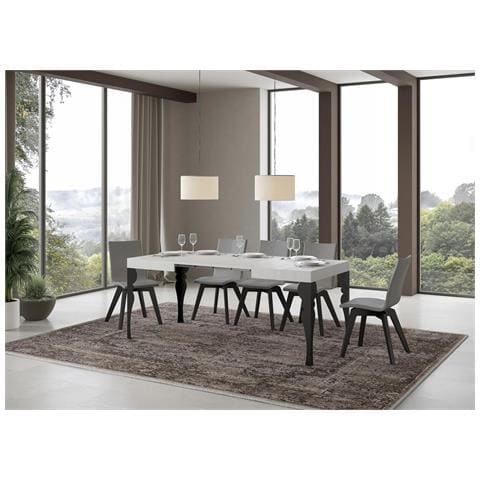 Tavolo Allungabile 70x110/194 Cm Paxon Telaio Antracite - Bianco Frassino - Foto 5