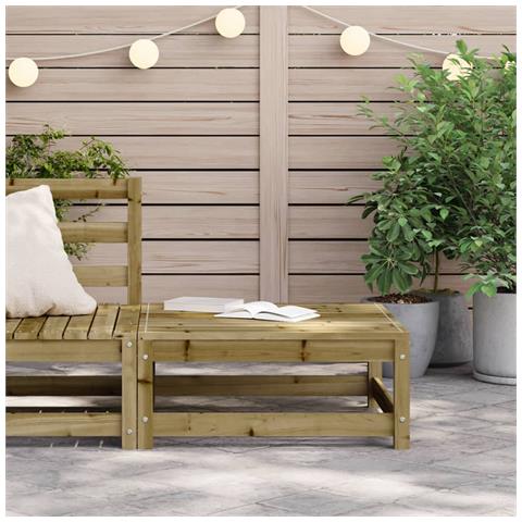 Poggiapiedi da Giardino 70x70x30 cm in Legno Impregnato di Pino - Foto 3