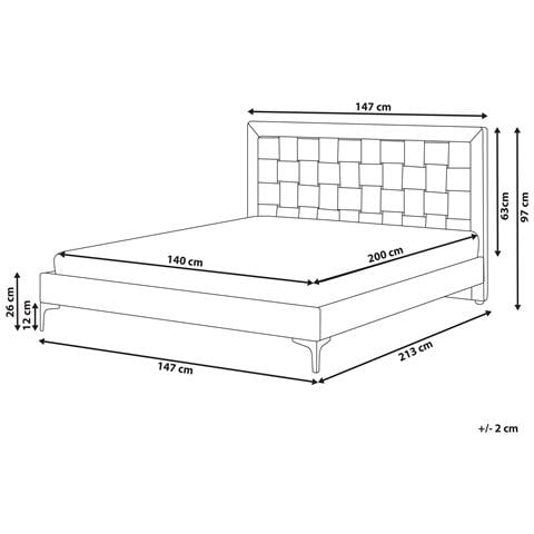 Letto Velluto Limoux 140 X 200 Cm Tortora - Foto 2