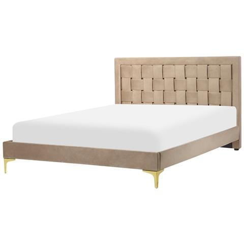 Letto Velluto Limoux 140 X 200 Cm Tortora - Foto 8
