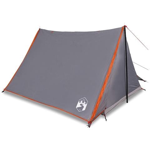 Tenda Da Campeggio 2 Persone Grigio E Arancione Impermeabile - Foto 1
