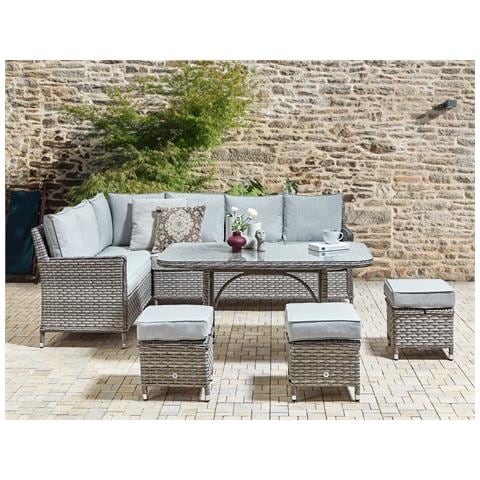 Set Da Giardino 9 Posti Rattan Grigio Lacona - Foto 1