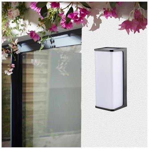 Applique Led Luce Bianca Lampada Da Muro 10 Watt Interno Esterno Ip65 Nero - Foto 2