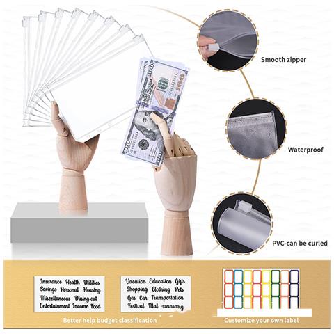 Raccoglitore A6 In Marmo Con Buste Per Contanti, Quaderno Per Il Monitoraggio Delle Spese Pink - Foto 3