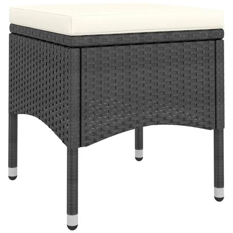 Set Pranzo da Giardino 5 pz Polyrattan e Vetro Temperato Nero - Foto 2