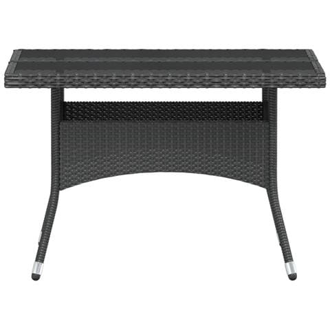 Set Pranzo da Giardino 5 pz Polyrattan e Vetro Temperato Nero - Foto 10