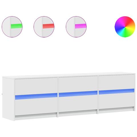 Mobile Porta TV con LED Bianco 180x34x50cm in Truciolato - Foto 1