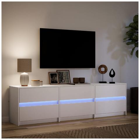 Mobile Porta TV con LED Bianco 180x34x50cm in Truciolato - Foto 2